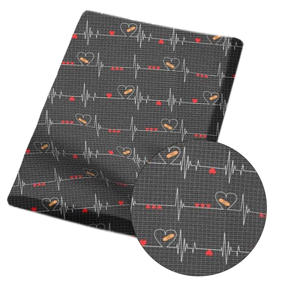 

Polyester Cotton Fabrics Health Care Theme Print Cloth Fabric Dress Garment Bag Home Textile DIY Sewing Mask Making 45*145cm 1pc