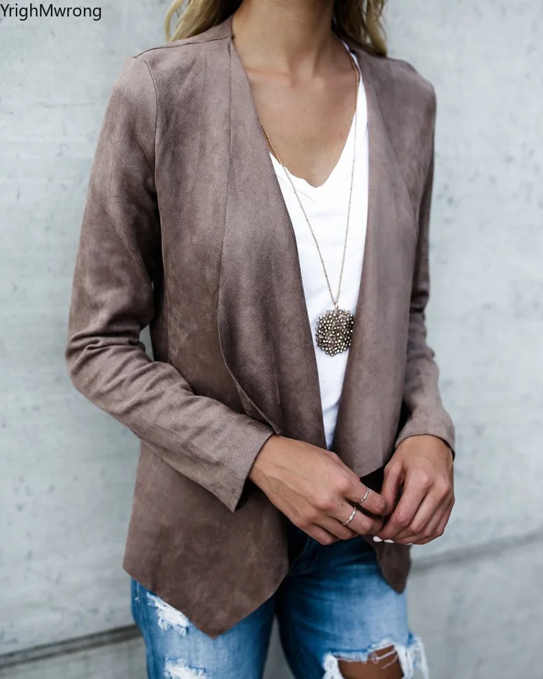 Женский однотонный Кардиган большого размера с длинным рукавом осенняя куртка