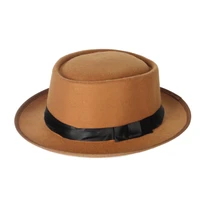 thin brim roud top pork pie style fedora hat for women classic vintage round top bowler hat