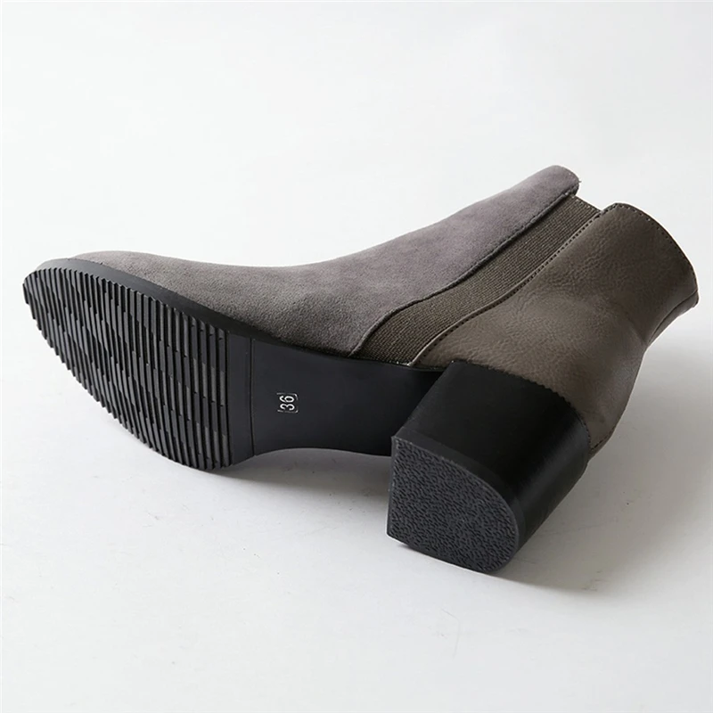 Botas mujer invierno/2019 г. Короткие ботильоны на среднем каблуке в стиле ретро молнии