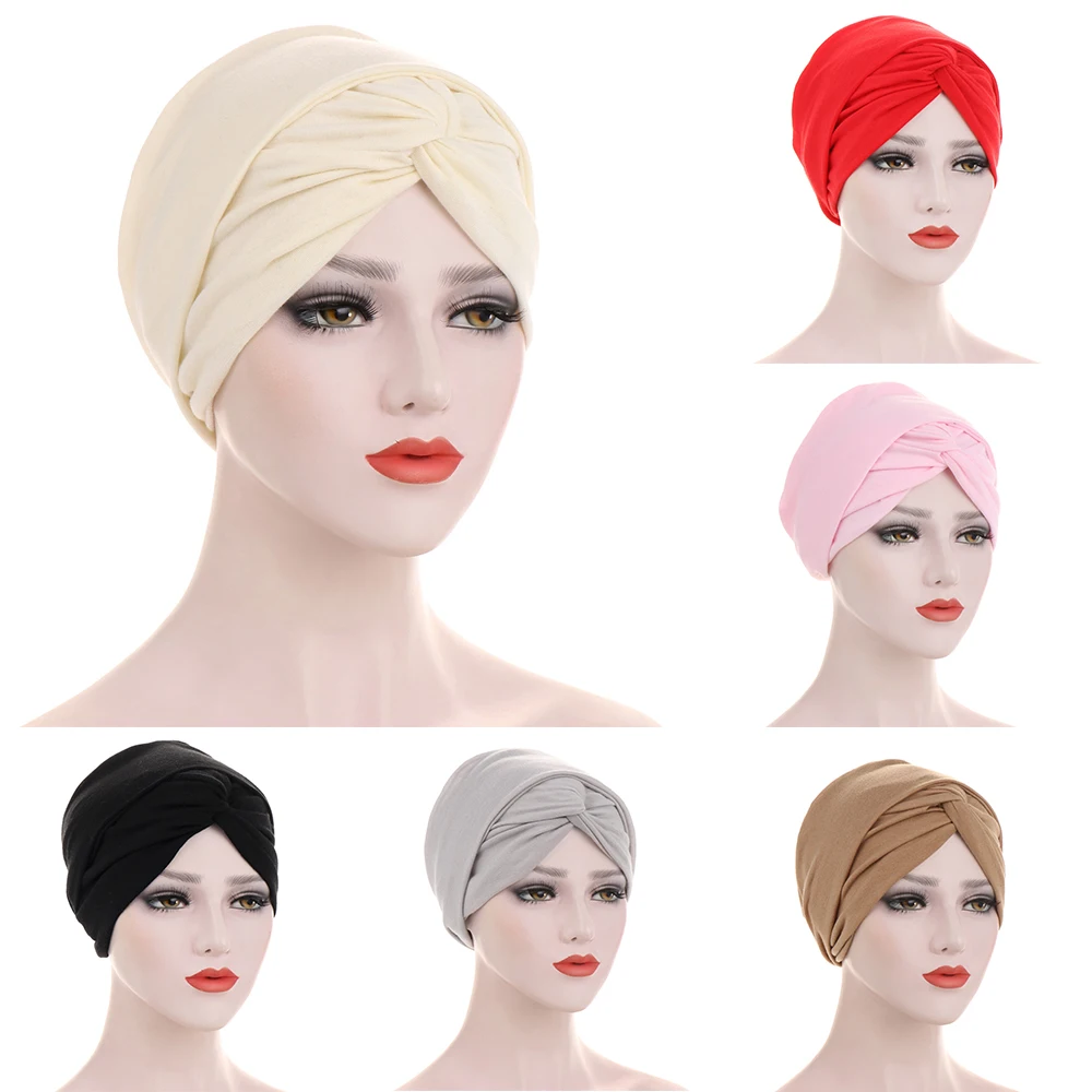 

Helisopus Muslim Solid Women Mujer Headscarf Turban Long Tail Headwrap Bandana Hair Loss Cover Chemo Cap Hijab Hair Accessories