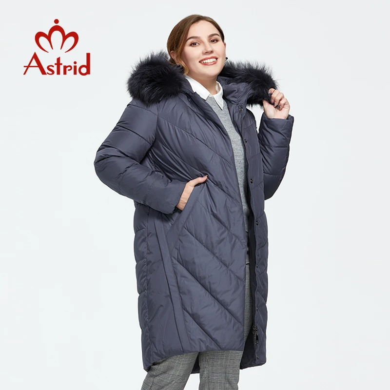 Astrid 2022 New Winter Women's coat long warm parka Thick Jacket with fox fur hooded Plus Size Bio-Down female clothing AR-9172