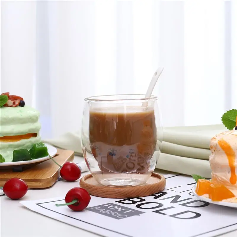 TINKSKY 280 мл кружка с милым котом для молока и кофе двухслойная стеклянная коровьим