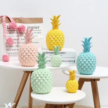 Creative resin pineapple decoration big piggy bank for kids digital coin counting Money Boxes | Дом и сад
