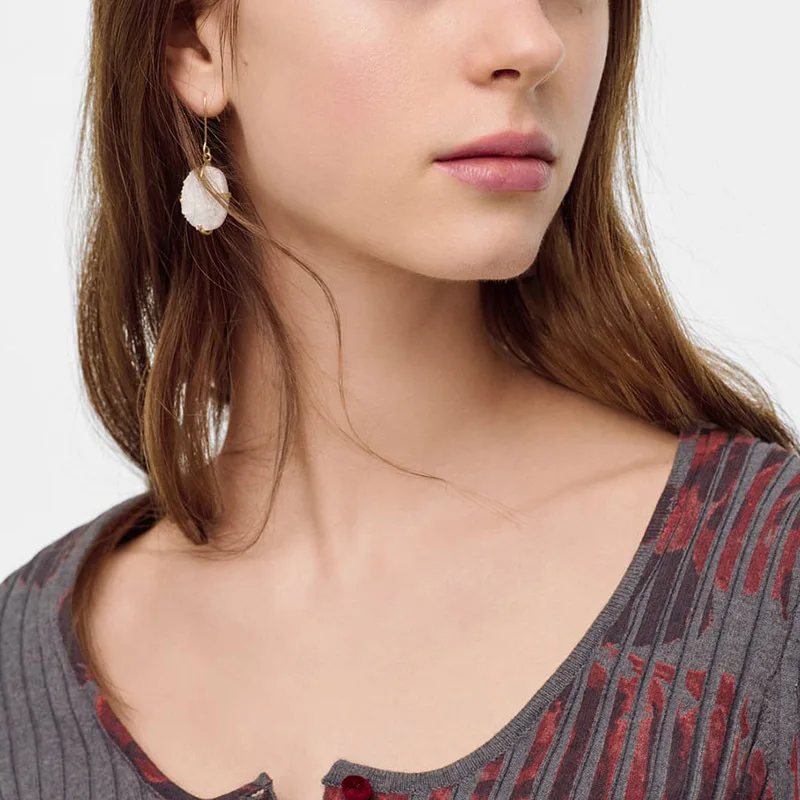 2021 Мода из камней правильной геометрической формы серьги женские с подвеской