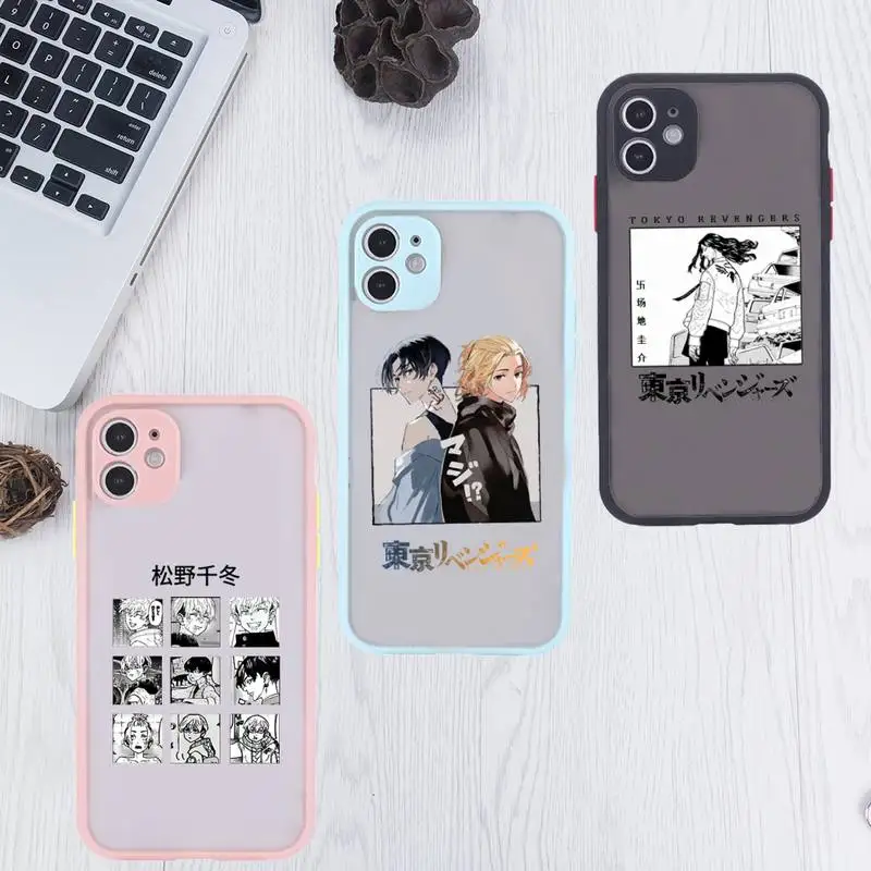 

Tokyo revengers Phone Case For iPhone 12 11 Mini Pro XR XS Max 7 8 Plus X Matte transparent Pink Back Cover