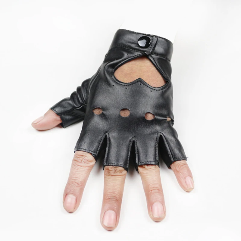 Женские полупальцевые перчатки в стиле хип хоп панк искусственная кожа