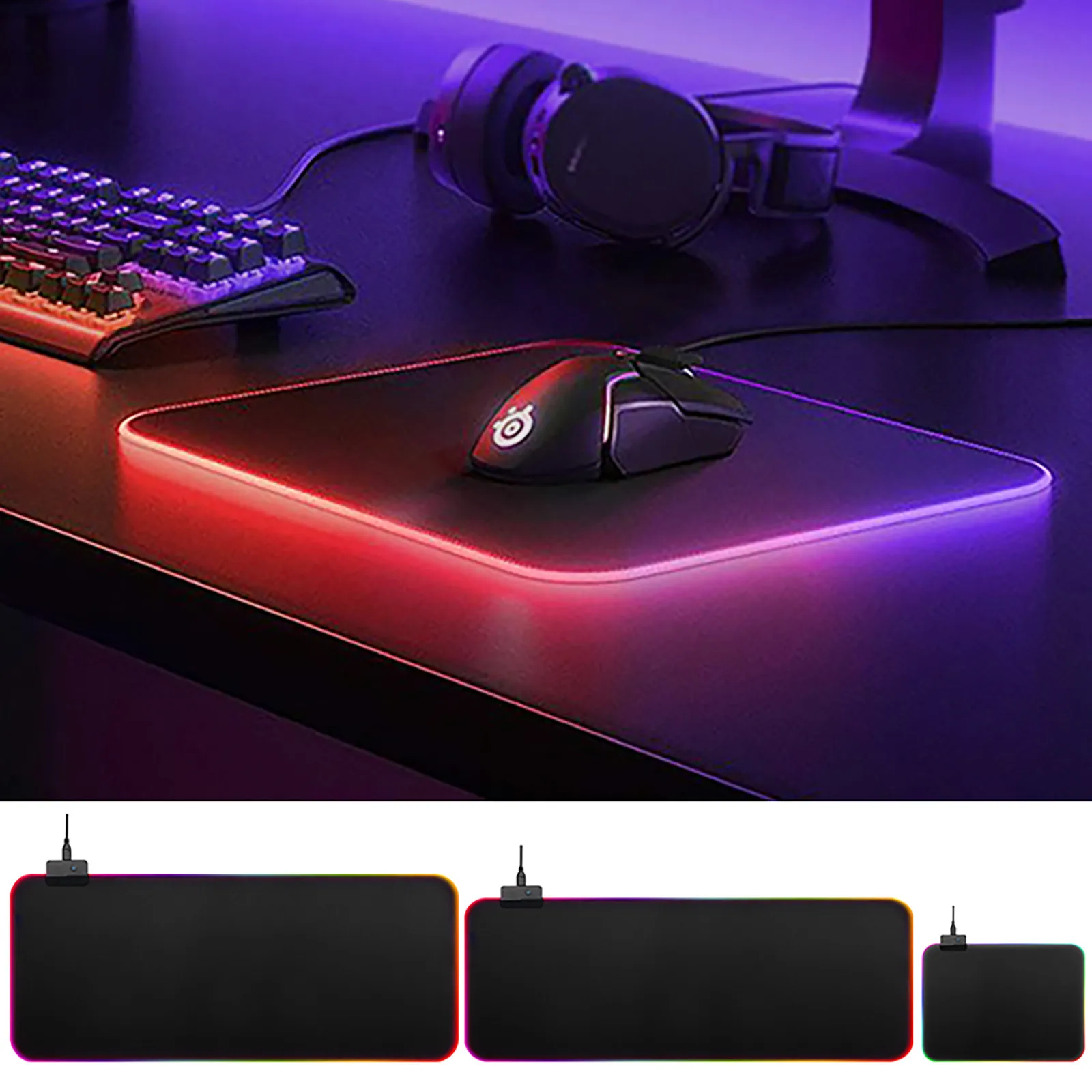 

Free Shipping Gaming Muismat Computer Mousepad Rgb Muismat Pc Bureau Spelen Mat Met Backlit Alfombrilla de raton brillante
