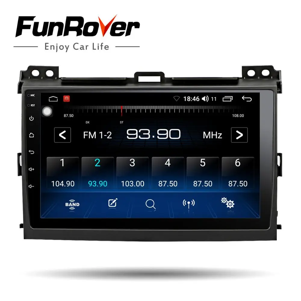 FUNROVER android10.0 2.5D+IPS car radio for Toyota Land Cruiser Prado 120 dvd multimedia player gps navigation system stereo | Автомобили