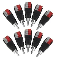 10pcs speaker wire cable to audio male rca connector adapter jack plug pip be