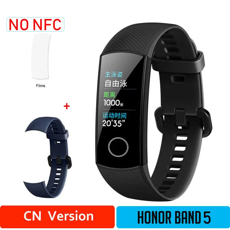 CNblack5moDB Глобальная версия Honor Band 5 браслет с кислородом крови смарт-трекеры активности Bluetooth умный Браслет мониторинг сердечного ритма - Цвет: CNblack5moDB