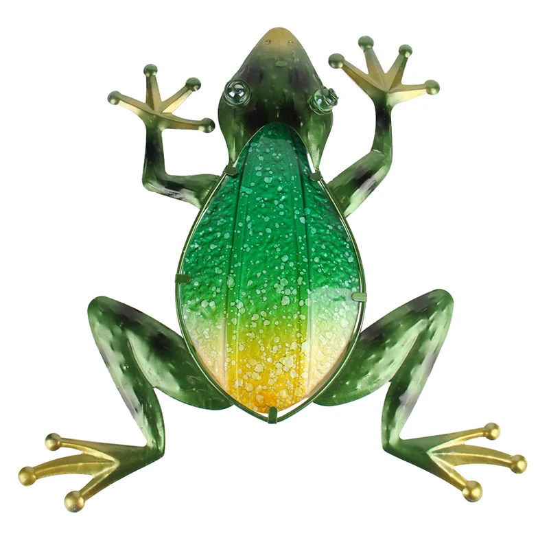 

Metal Glass Frog Wall Artwork for Garden Decoration Outdoor Animals Statues Sculptures for Miniature Garden