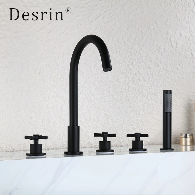 Латунный Смеситель для ванной с 5 отверстиями горячей и холодной воды|Смесители