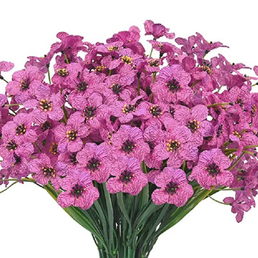 

1Pc Artificial Flower Romantic Wear-resistant Plastic Realistic 5 Branches Fake Orchid for Office