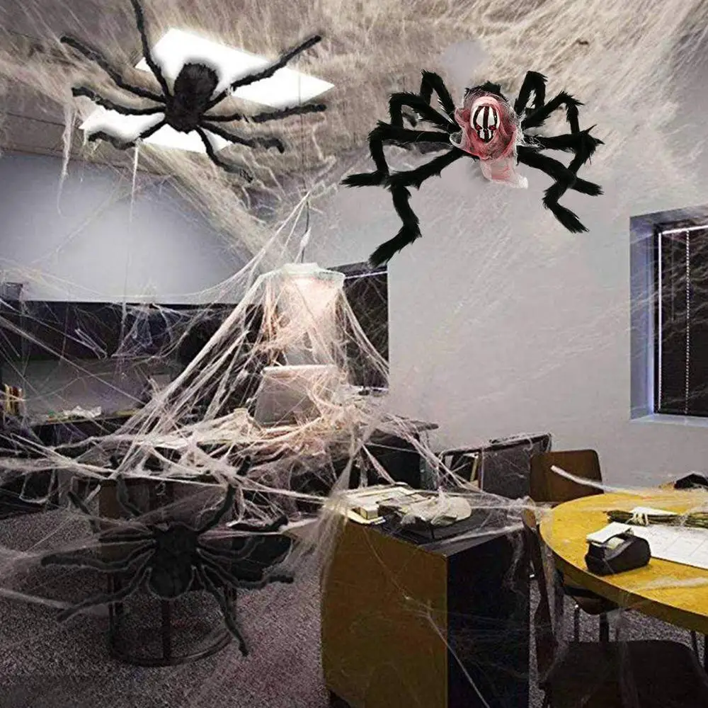 1 шт. Хэллоуин страшный черный большой паук декоративный реквизит на вечерние бар