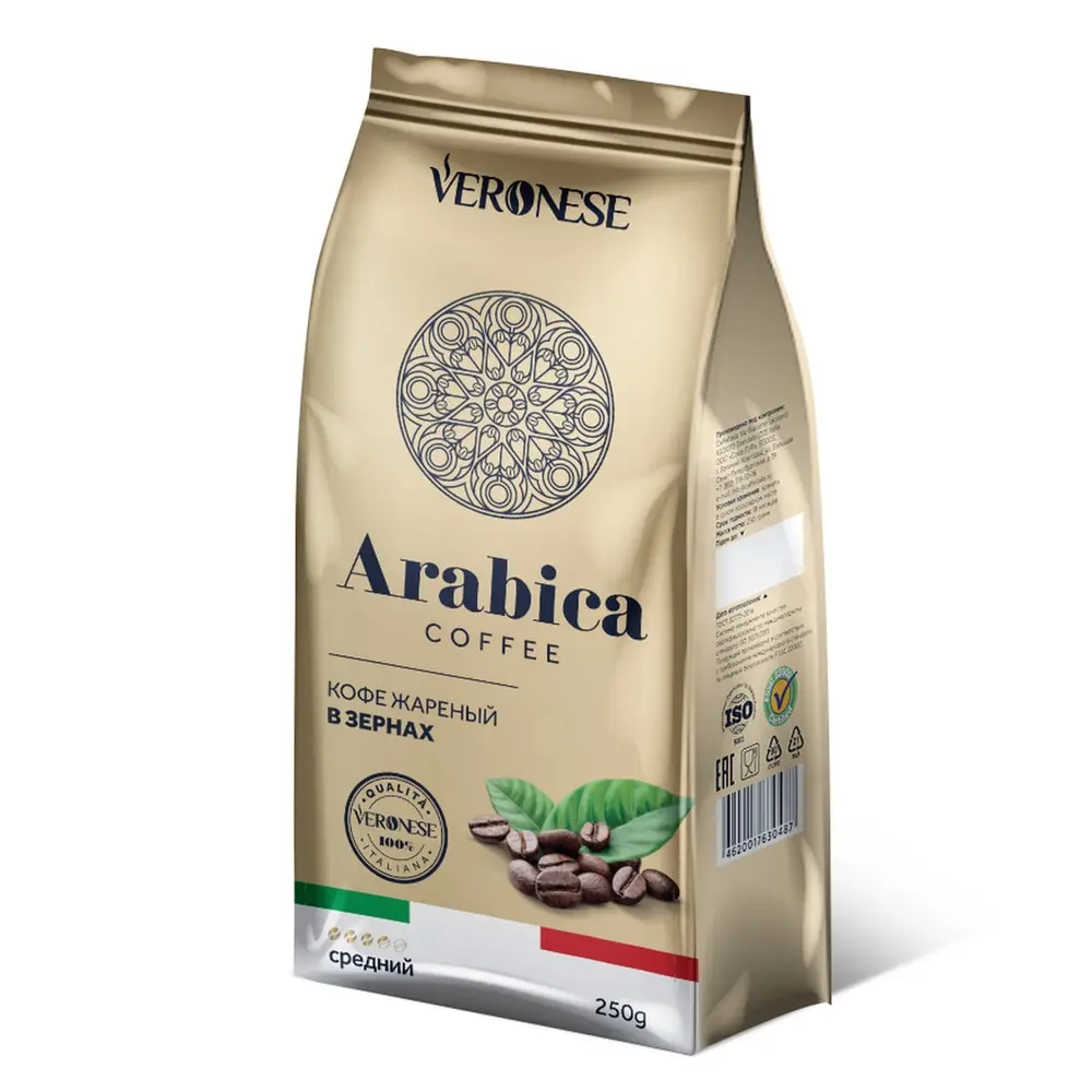 Кофе Veronese &quotArabica&quot в зёрнах 250 гр|Кофе зернах| |