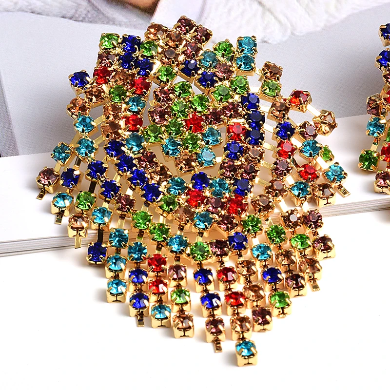 Лидер продаж цветные серьги подвески ZA стразы модные высококачественные