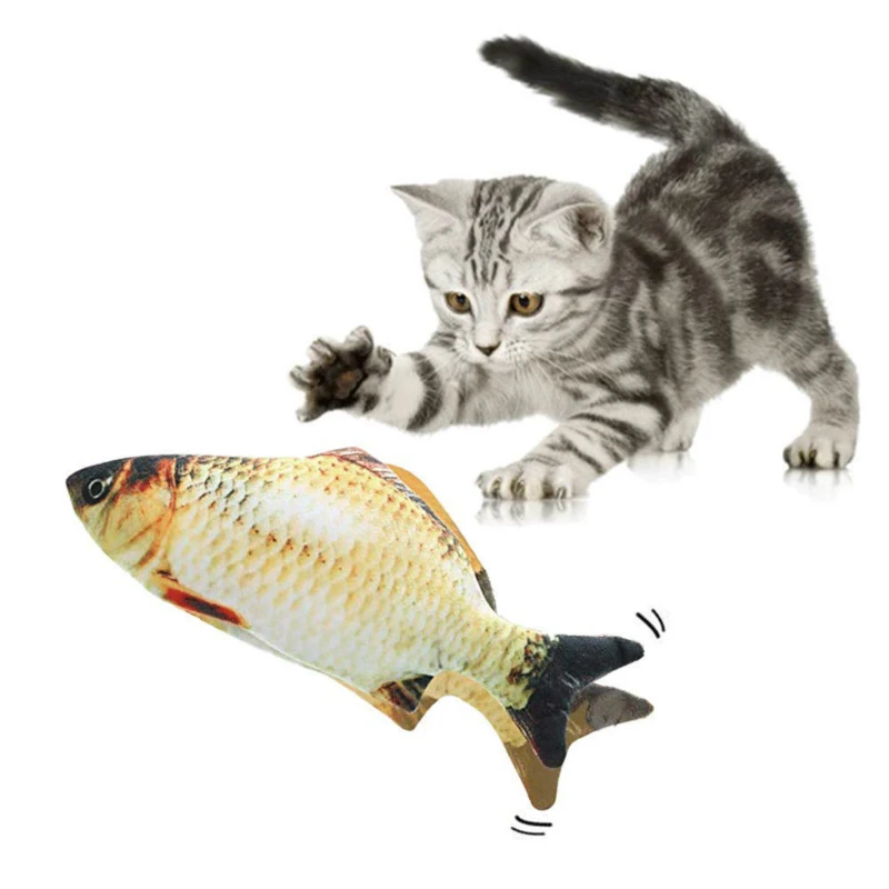 

28CM Electronic Pet Cat Toy Electric USB Fish Cat toy Simulation Fish Toys for Dog Cat Chewing Playing Biting with Catnip