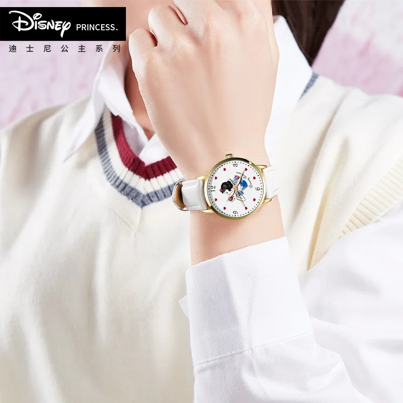 Брендовые детские наручные часы disney для девочек кварцевые из натуральной кожи