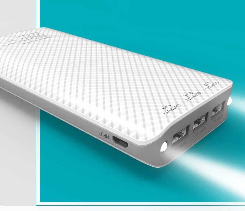 Портативное зарядное устройство 10000mAh батарея банка сотового телефона резервная батарея 5 V/2.1A литий-полимерная батарея три usb-порта для зарядки