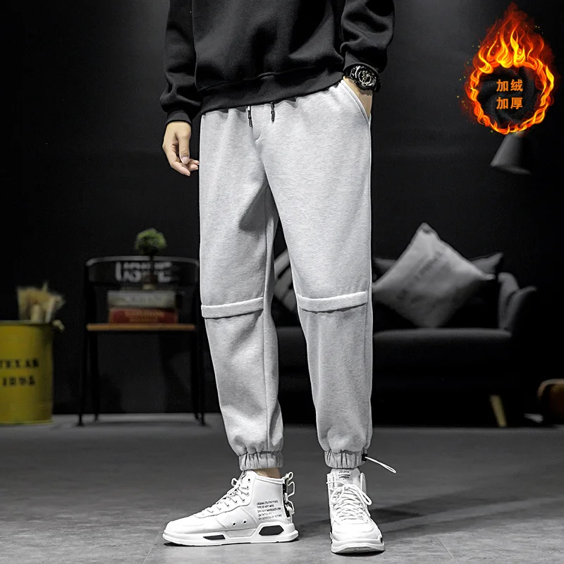 Liketkit мужские зимние повседневные штаны 2019 одноцветные Свободные флисовые для