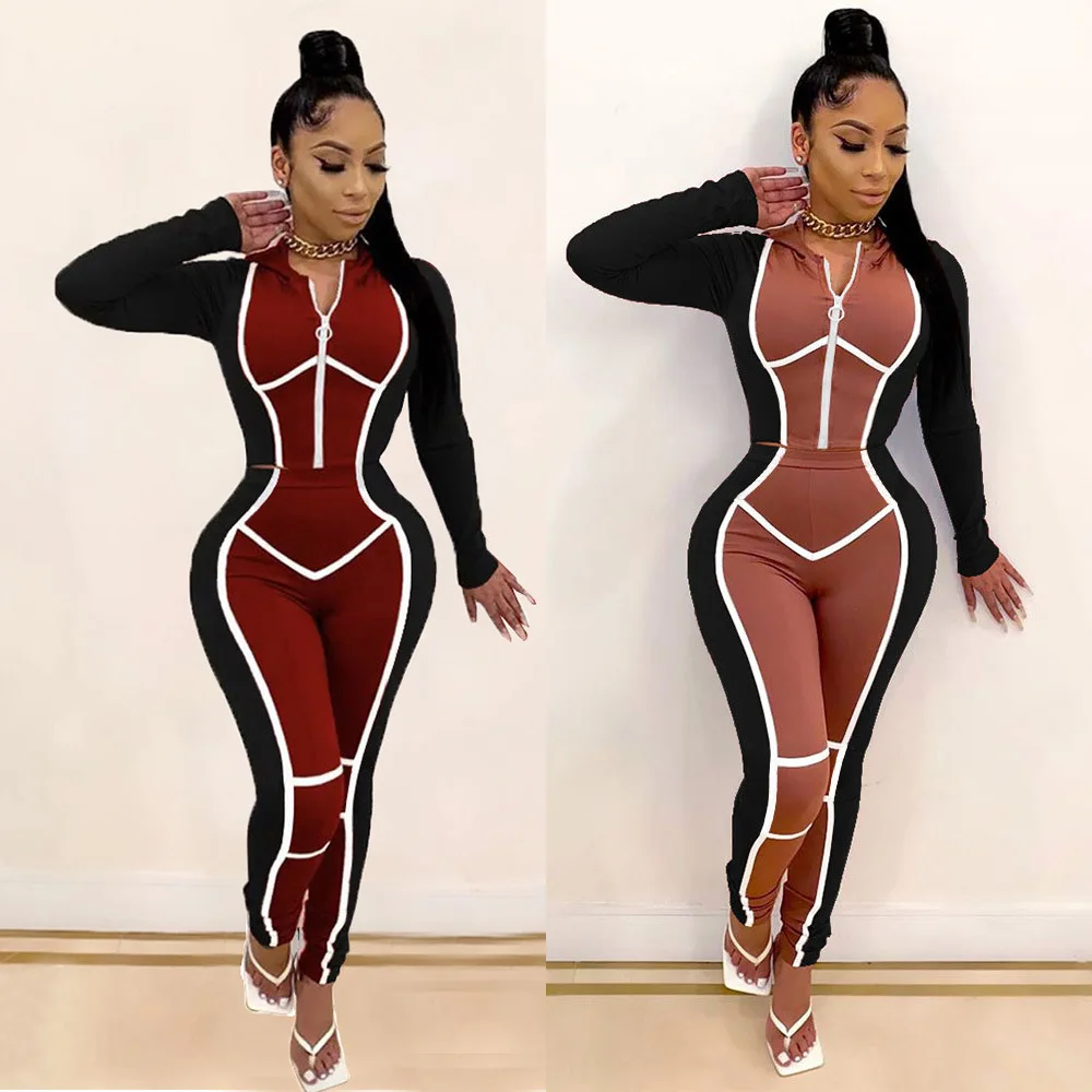 

Oluolin Women 2 Piece Set Tracksuit Long Sleeve Zipper Sweatshirt Pants Set Ladies Casual Sweat Autumn Streetwear Suit