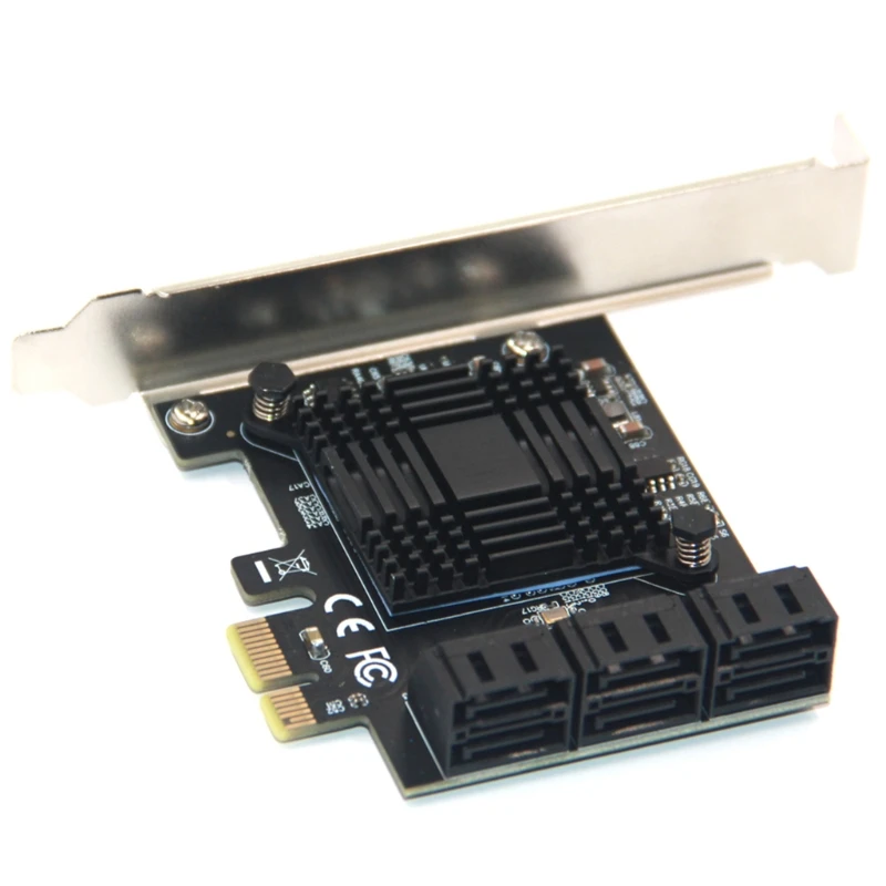 

Плата расширения PCI Express с 6 портами SATA 3, контроллер PCI-E SATA, адаптер PCIe 1X на SATA3 6 Гб, дополнительные карты для hdD SSD