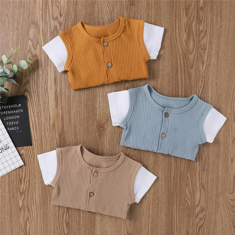 

Newborn Baby Romper Summer Ribbed Infant Cotton Short Sleeve Boy Baby Clothes Girl Jumpsuit New Born Crawling Romper 0-24M New