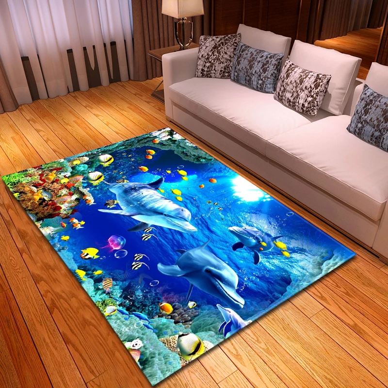 3D Океанский мир ковры детская комната коврик прикроватная зона для детской игры