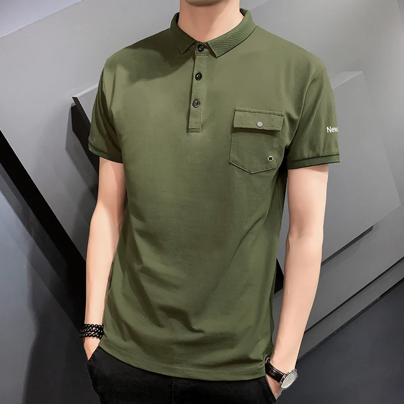 Мужские поло Para Hombre летние топы рубашка с коротким рукавом рубашки армейский