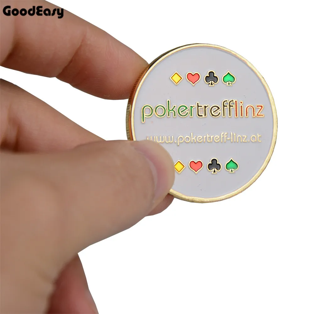Hot Poker Card Guard Protector Metal Token Coin with Plastic Cover Texas Chip Set Pokertrefflinz Dealer Button | Спорт и развлечения