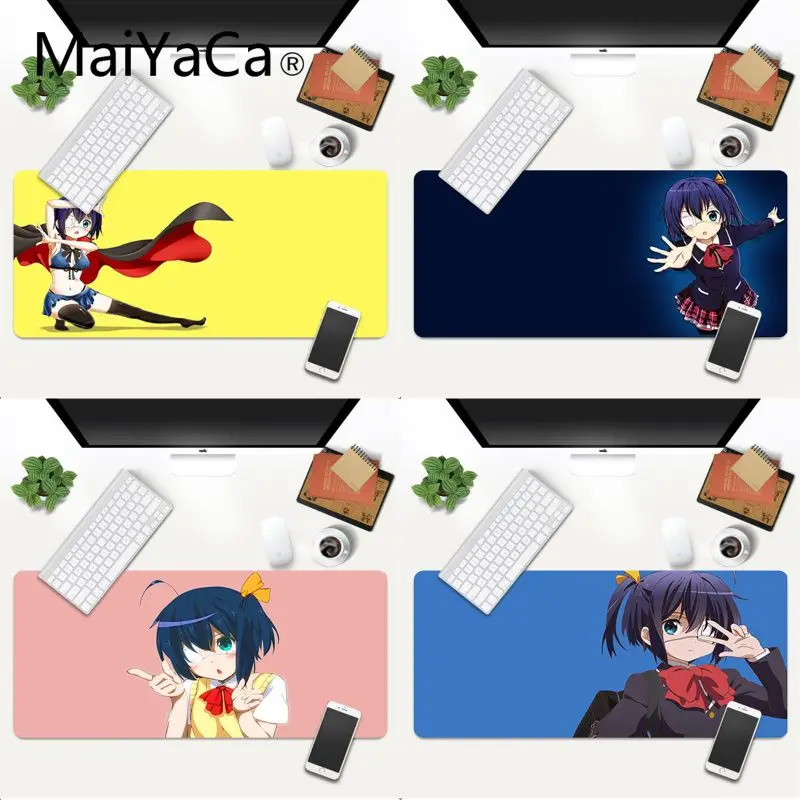 

MaiYaCa High Quality Takanashi Rikka girl Unique Desktop Pad Game Mousepad Gaming Mouse Mat xl 70x30CM Animation Products Gifts