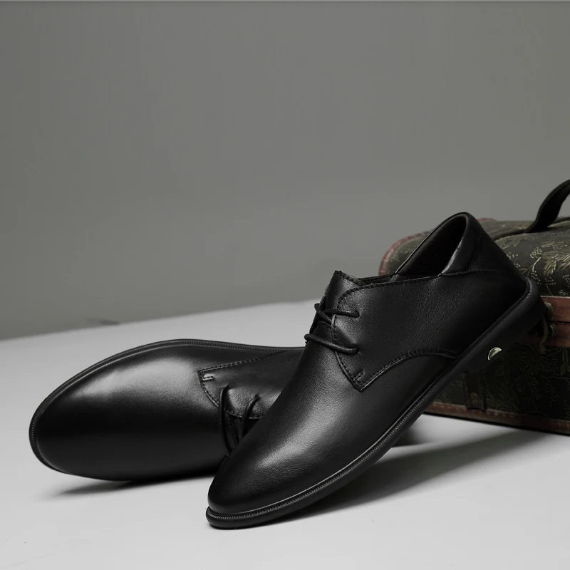 

Men Black Casual Shoes Casual Leather Shoes Shoe Man Men Flat Mens Causal Leisure 2020 New Breathable Sneakers Fashion Men's