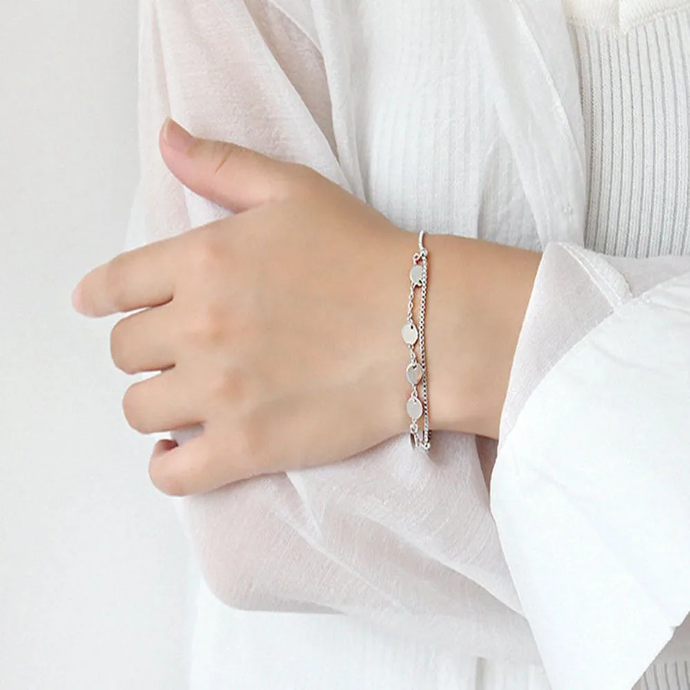 

2021 New European and American Jewelry Creative Design Venice Ladies Bracelet Fashion Sequin Layered Bracelet