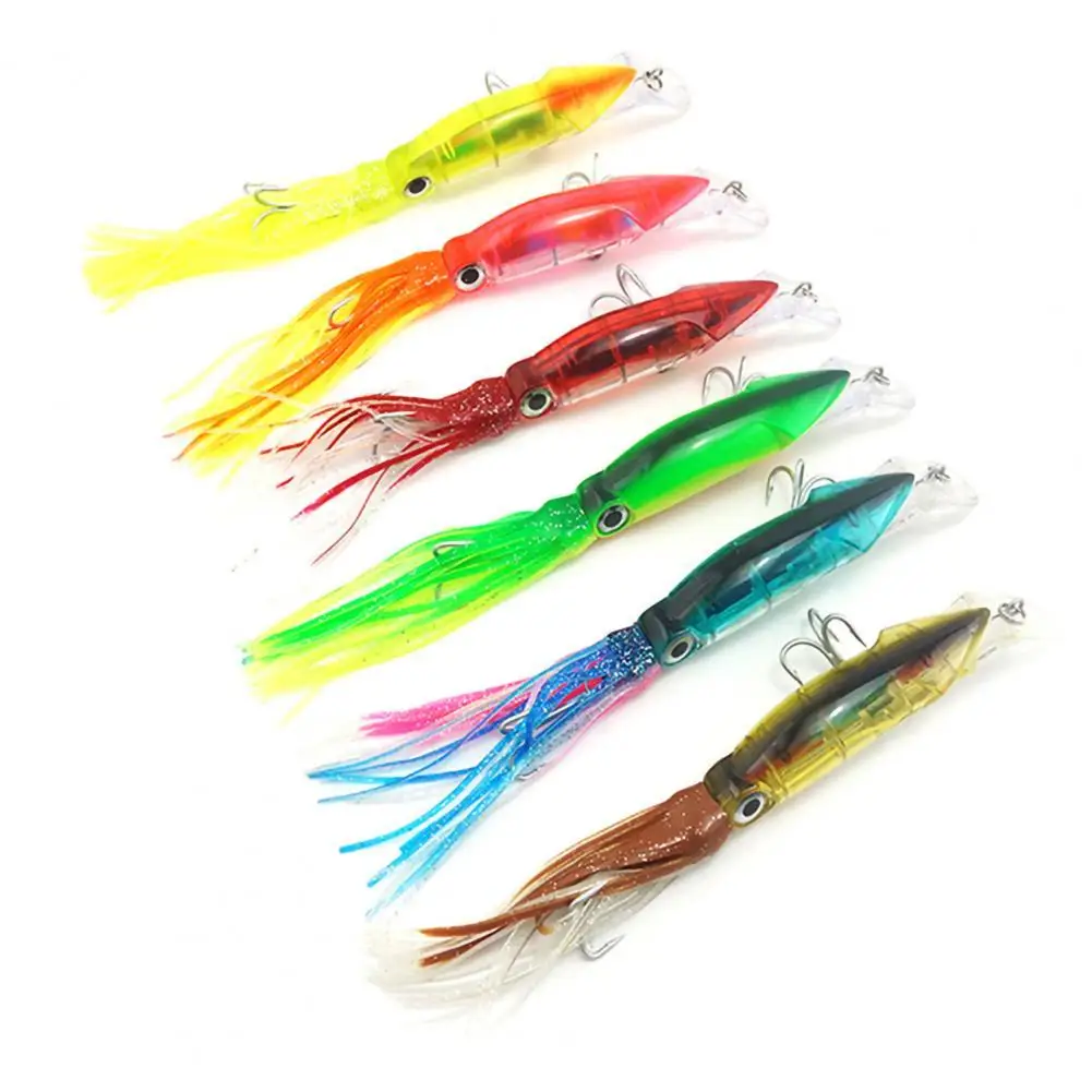 

Fishing Bait 14cm 40g Fish Lure Lifelike Squid Shape Plastic Colorful 3D Eyes Fish Bait for Sea Fishing Lures