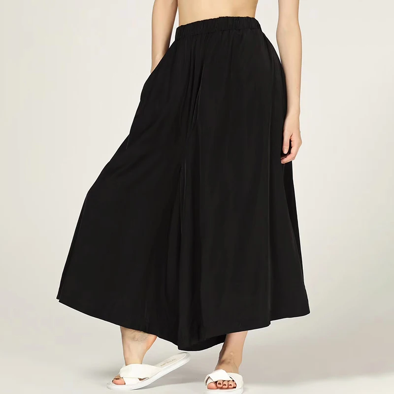 

CHICEVER Casual Trousers For Women Elastic High Waist Pocket Loose Wide Leg Pants Female 2020 Summer Fashion New Clothing