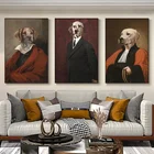 Абстрактная картина Картина маслом на холсте с изображением собаки в костюме картины в скандинавском стиле для гостиной