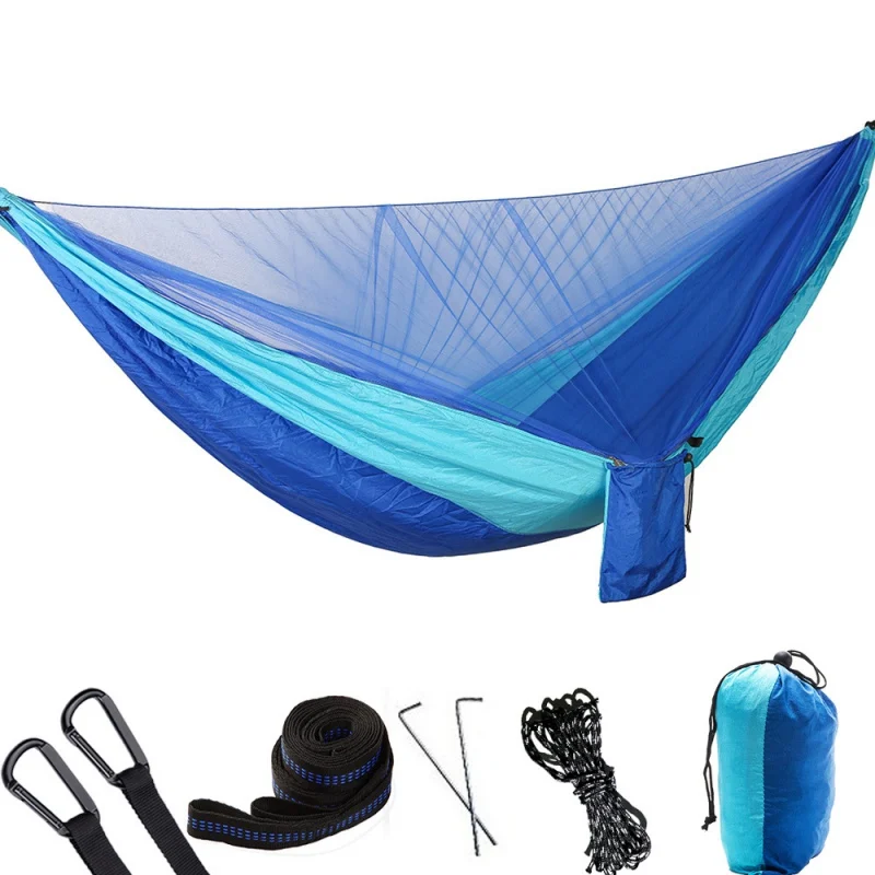 Портативный гамак для кемпинга на 1 2 человек с москитной сеткой парашютной