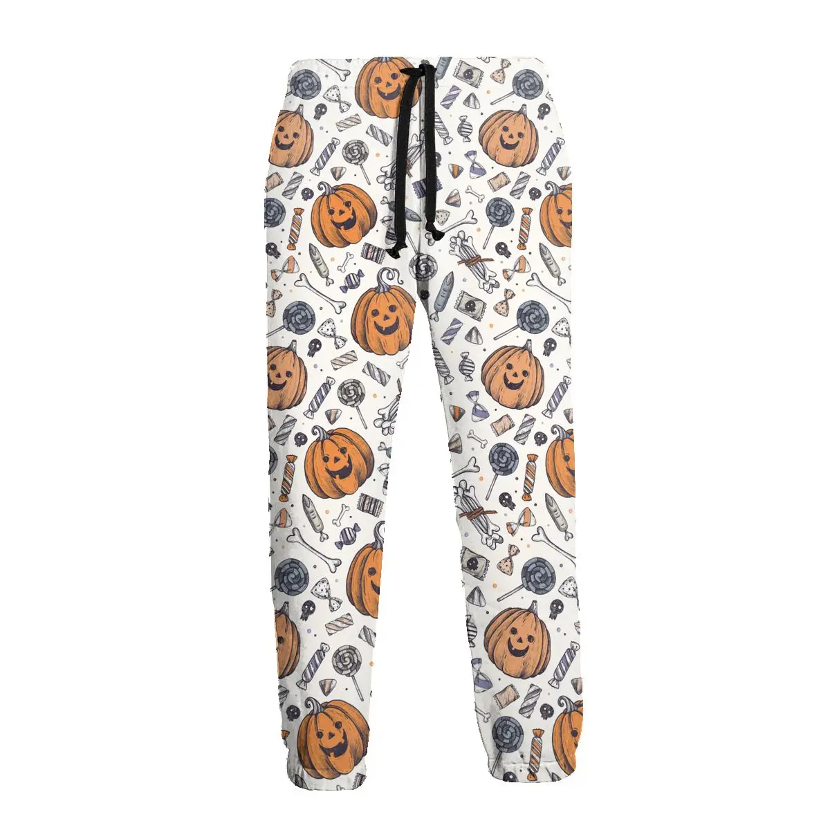 

Спортивные штаны на Хэллоуин с изображением тыквы, конфет, забавные уютные мужские джоггеры, танцевальные повседневные штаны из полиэстера...