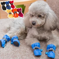 4pcsset waterproof winter smal pet dog shoes anti slip rain snow boots footwear thick warm for cute shoes fashion socks booties