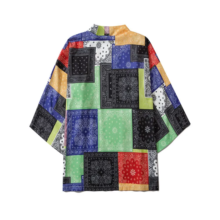 Кимоно мужское/женское солнцезащитное с принтом карпа традиционный кардиган в