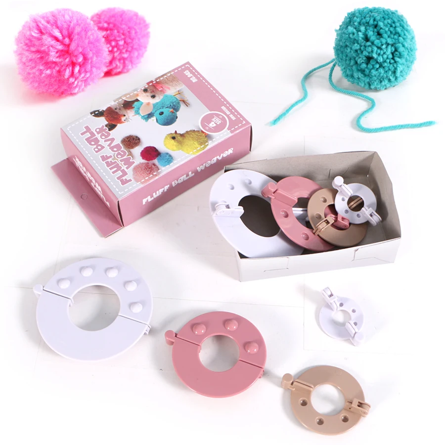 4 размера пушистый шар ткач пластиковый шарик Помпона с ворсом набор игл