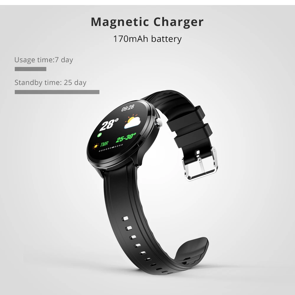 Makibes T4 Pro Men'S Smart Watch Waterproof Toughened Glass Smart Band Fashion Fitness Tracker Blood Oxygen 1.3 Inch Bracelet