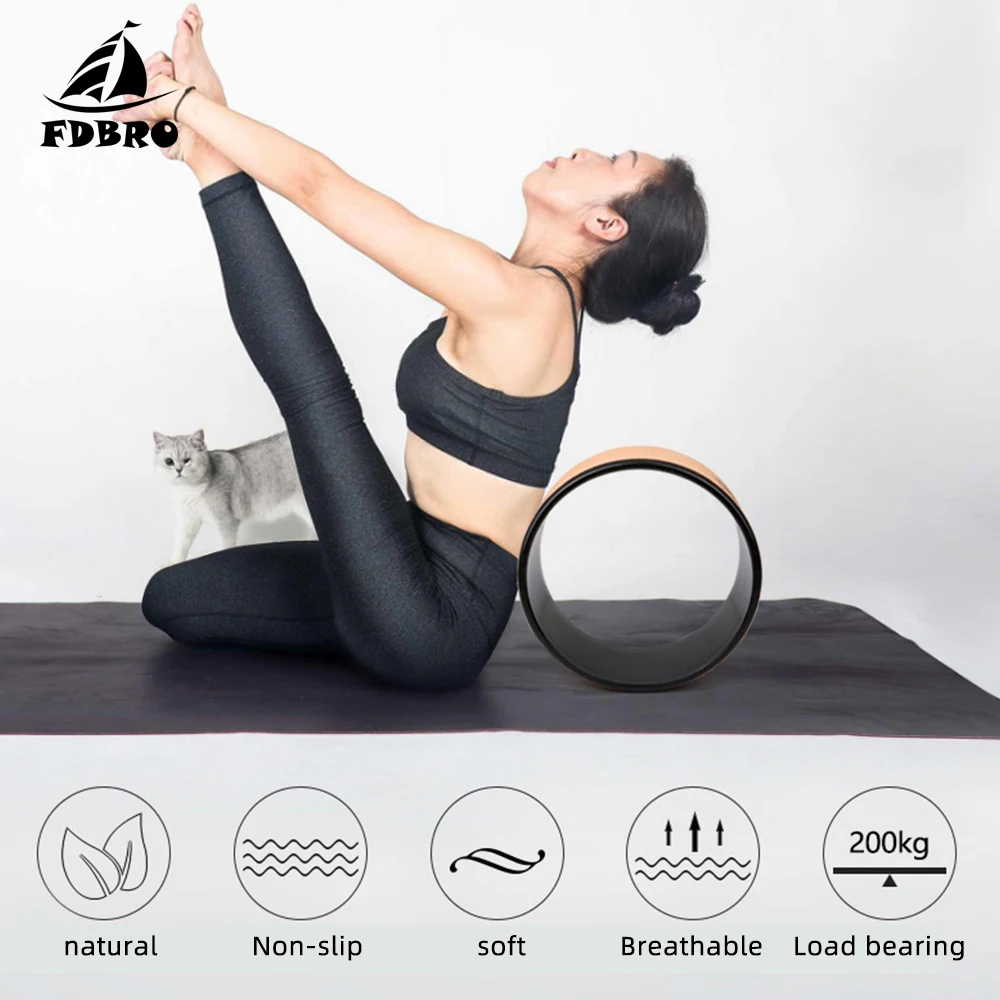 Wood Yoga Wheel Pilates with Buddha Lotus Professional TPE Circles Gym Workout Back Training Tool For Bodybuilding Fitness | Спорт и