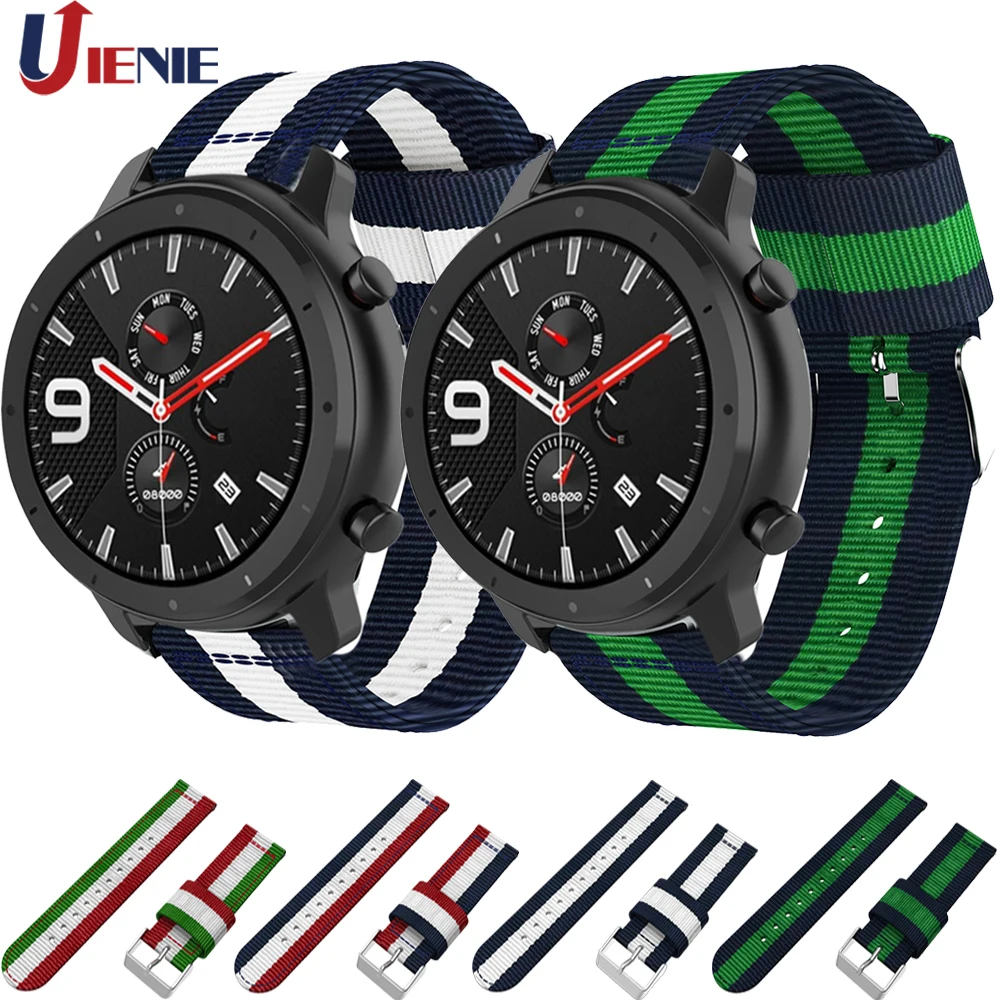 Ремешок нейлоновый для Xiaomi Huami Amazfit Bip/GTR 42 мм/47 мм спортивный браслет смарт часов