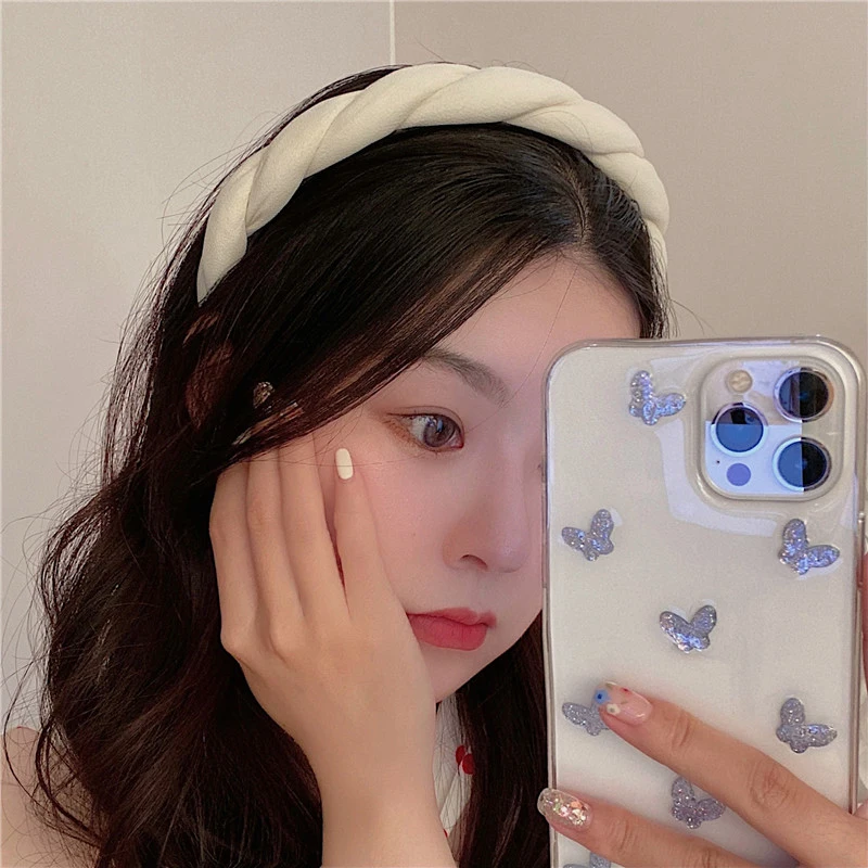 

Women Braided Headbands Weaving Hairbands Solid Color Thick Padded Hair Hoop Fashion Twisted Hair Bands Bezel Hair Accessories