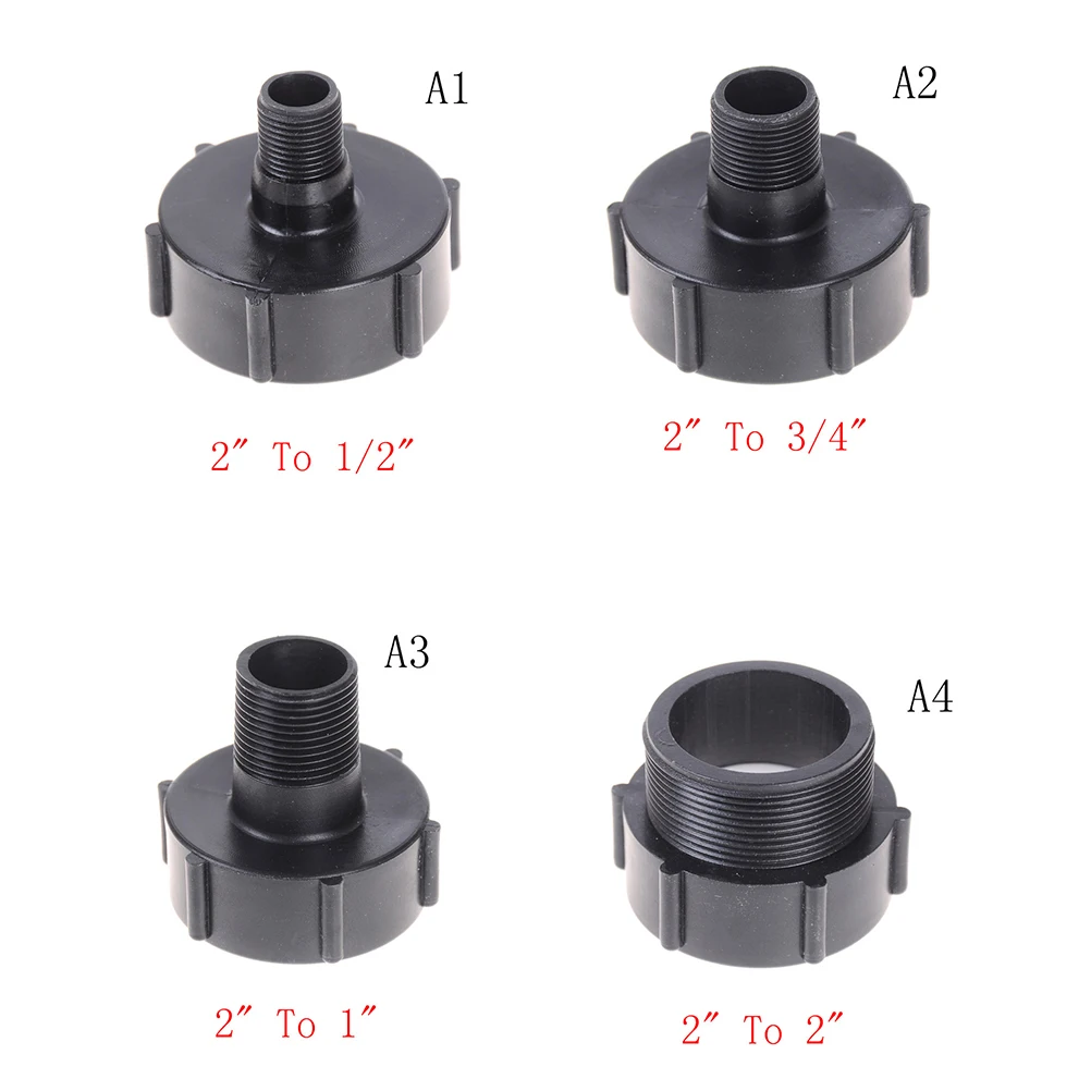 

Coarse Thread Garden Hose 2" To 1/2" 3/4" Black Gallon IBC Tote Tank Drain Adapter 4styles