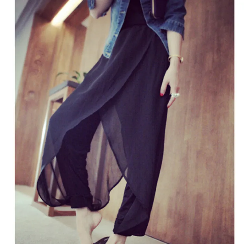 

Spring and Summer Trousers Casual Pants Plus Size Pants Loose Harem Pants Mm Chiffon Skinny Pants Skirt Women Pants Streetwear