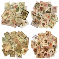240pcs vintage postage stamp stickers aesthetic botanical decor paper sticker for scrapbooking journaling supplies