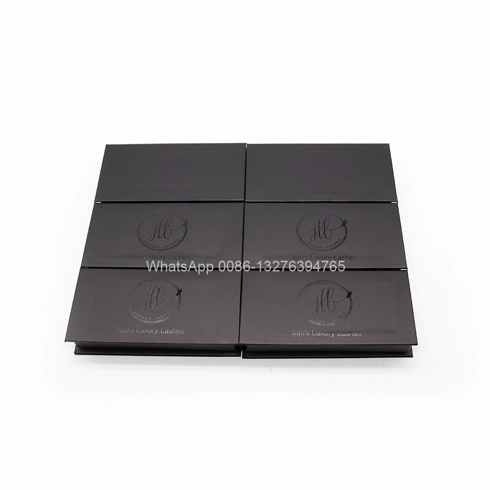 

High Light Black Logo Box With Eyelashes Wholesale 20mm Crisscross Eye Lashes Custom Lashbox With Logo Mirror Mink Lash Box